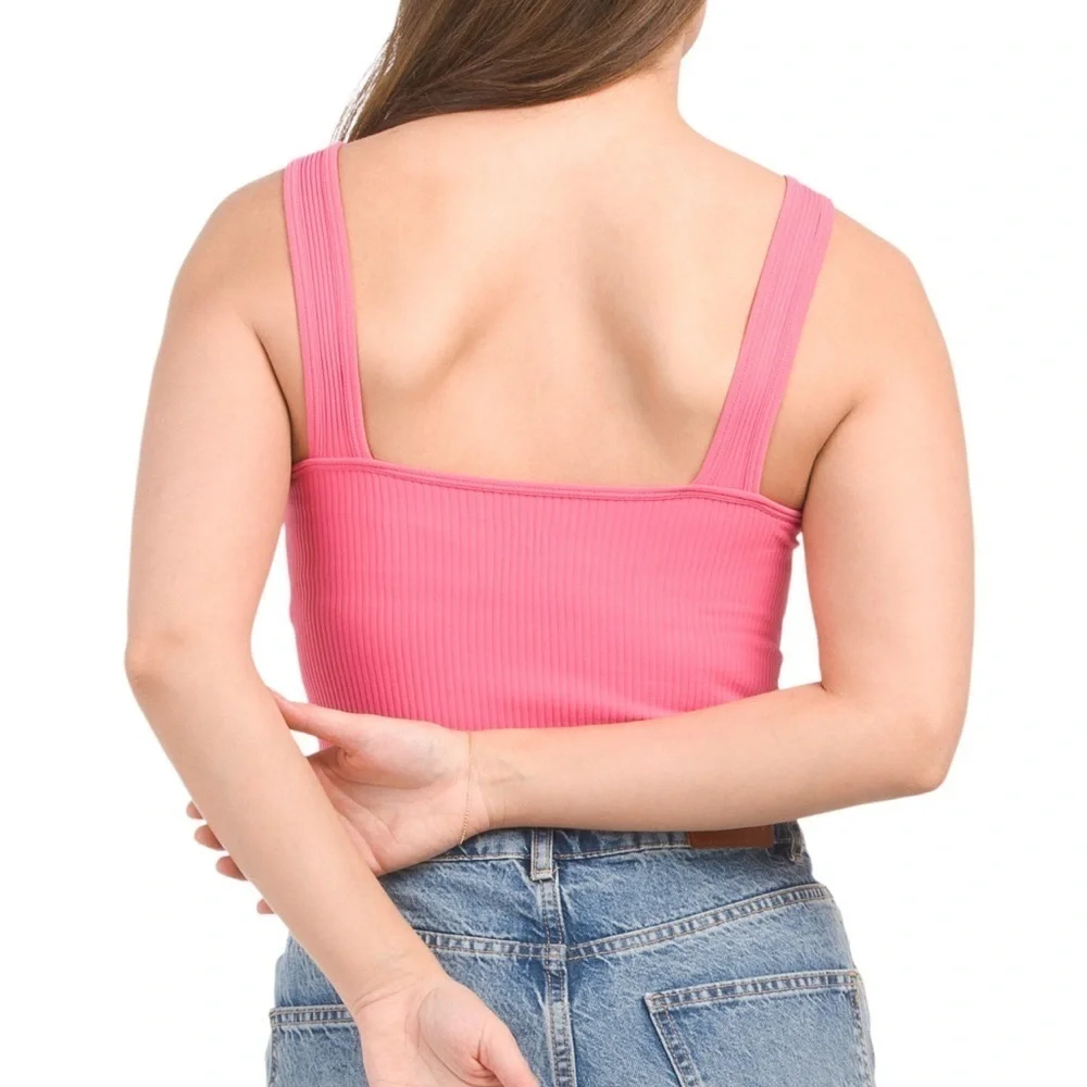 FREE PEOPLE XyZ ribbed pink recycled bodysuit size M/L